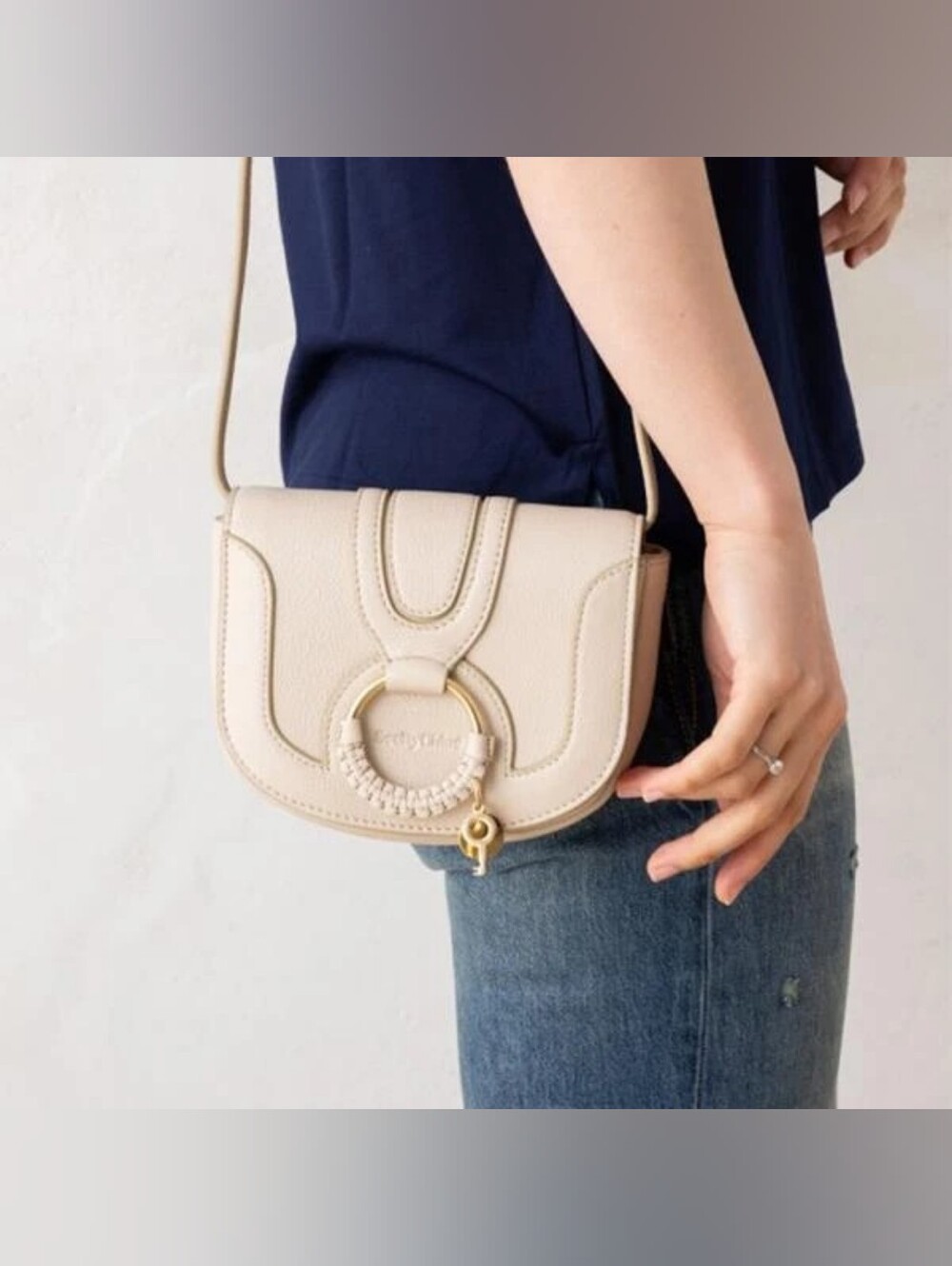 See by Chloé  Hana Small Shoulder Bag Crossbody Cement Beige - Picture 2 of 8